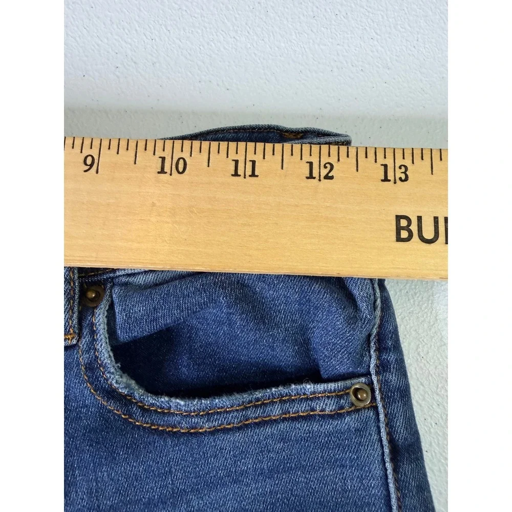 AQUA Cargo Utility Straight Leg Jeans Size 24 Raw Hem High Rise Stretch Denim